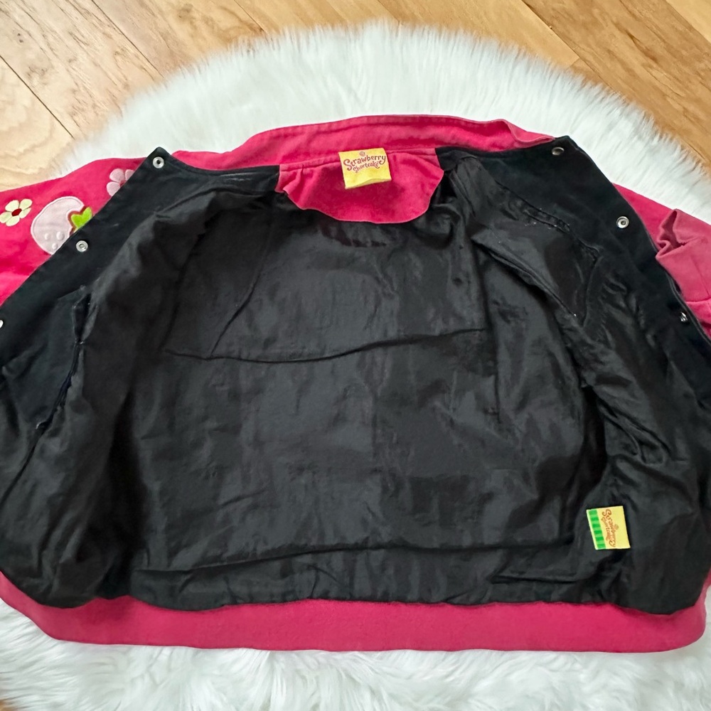 Vintage Strawberry Shortcake Girls Snap Front Lined Bomber Jacket - Picture 11 of 12